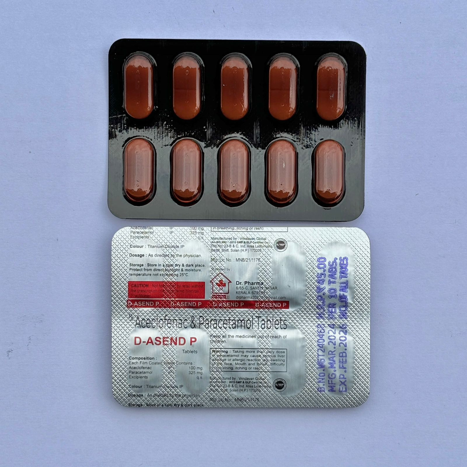 D-ASEND P 100mg/325mg Tablet